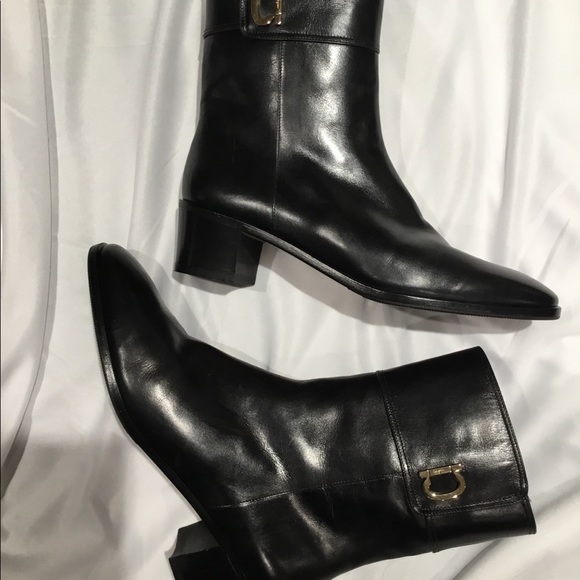 Salvatore Ferragamo Shoes - Brand New Salvatore Ferragamo Black Leather Boots